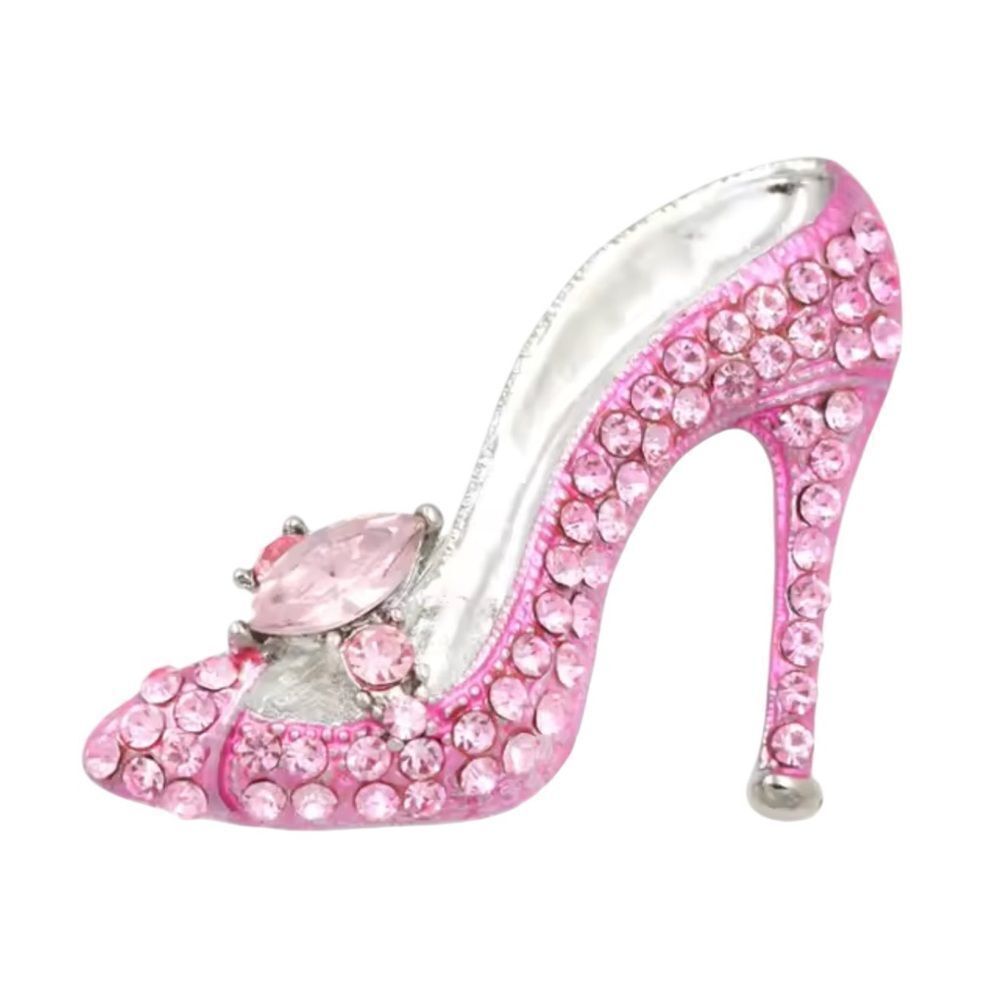 PINK RHINESTONE HIGH HEEL BROOCH